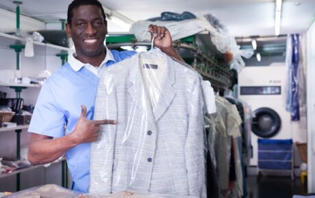 Professional Drycleaner Showing his work